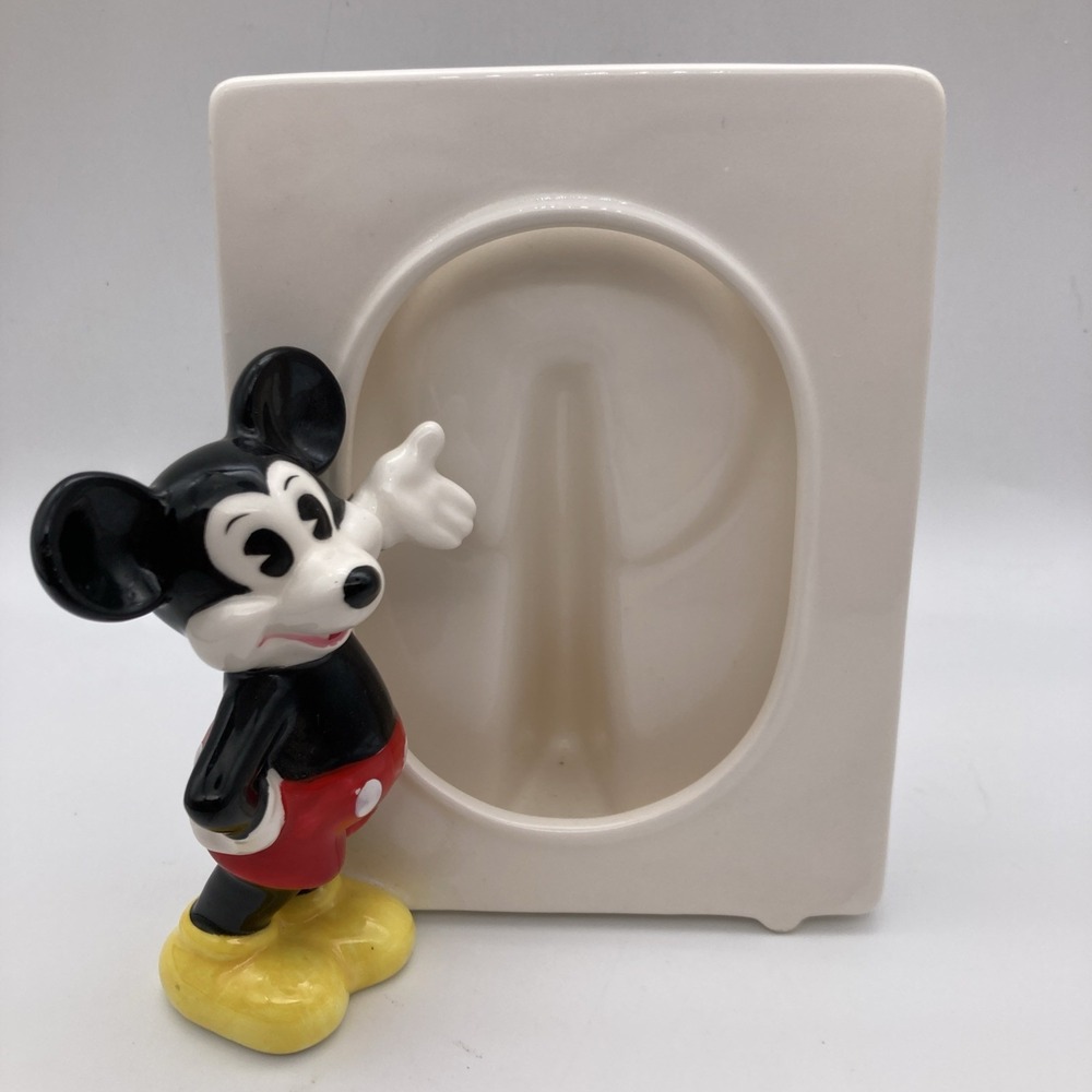 Vintage Disneyland Mickey Mouse Ceramic Picture Frame Made In Japan 1970's
